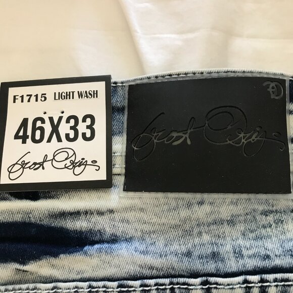 Frost Originals Patchwork Jeans Men 46x33 Blue Mid Rise Distressed Grunge Skater - Picture 4 of 14